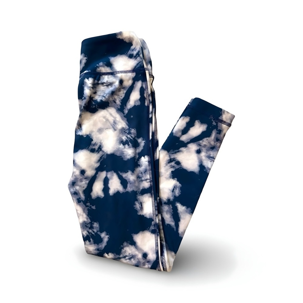 Ocean Coast Leggings Blue and White Kids Size Small